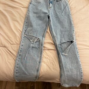 Princess Polly Light Blue Distressed Boyfriend Jeans